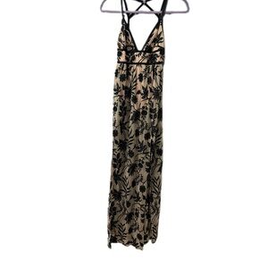Somedays Lovin' Dusk Black and Nude Embroidered Maxi Dress Size S